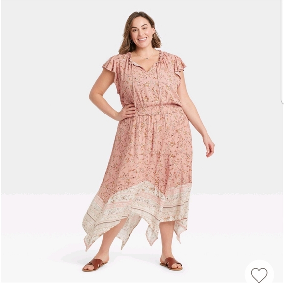 Knox Rose Flutter Sleeve Asymmetrical Midi Dress - Picture 5 of 6